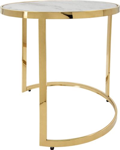 Side Tables End Table GLAM Modern Contemporary Round Marble Gold Set 2 Gla