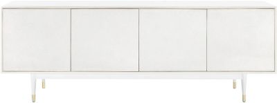 Sideboard BUNGALOW 5 RAYMOND Minimalist Modern Brass Accents White Lacquer