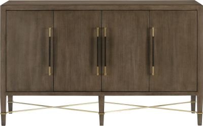 Sideboard CURREY VERONA Chanterelle Champagne Coffee Brown Brass Mahogany Linen