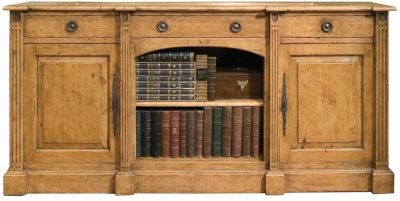 Sideboard Louis XVI Port Eliot French Center Open Arch Olde European Pine Wood