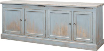 Sideboard SARREID FRENCH Distressed Blue White Recycled Pine Marble Reclaimed 4