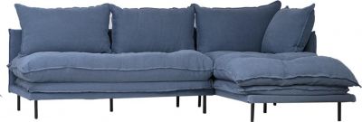 Sofa CARISSA L-Shape L-Shaped Blue Black White/Cream Iron Cotton Upholstery