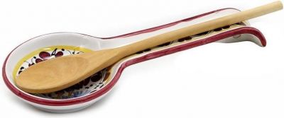 Spoon Rest Flatware Deruta Majolica Orvieto Rooster Red Ceramic Dishwasher Safe