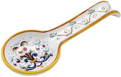 Spoon Rest Flatware RICCO DERUTA DELUXE Majolica Large Multi-Color Ceramic