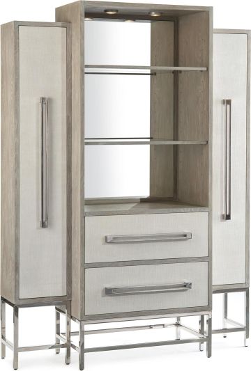 Storage Cabinet JOHN-RICHARD Linen Mirror Touch Lighting 2 -Drawer