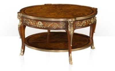 Cocktail Table THEODORE ALEXANDER Louis XV Rococo Circular Top Cabriole Legs