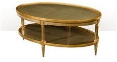 Cocktail Table THEODORE ALEXANDER Octagonal Section Supports Dished Oval Top