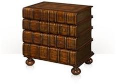 Nightstand THEODORE ALEXANDER ESSENTIAL TA Victorian Faux Book Spine Drawers