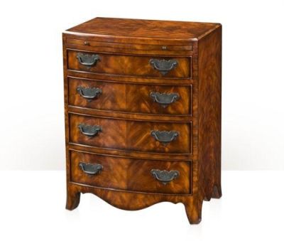 Bedside Chest Nightstand THEODORE ALEXANDER ESSENTIAL TA Regency Bowfront Top