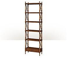 THEODORE ALEXANDER ESSENTIAL TA Etagere Regency 6-Tier X-Supports Tiered Acacia
