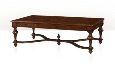 Cocktail Table THEODORE ALEXANDER William and Mary Turned Legs X-Stretcher