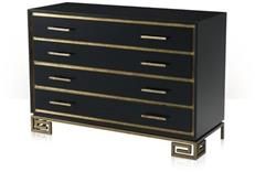 Chest of Drawers THEODORE ALEXANDER Rectangular Top Recessed Framed Painted Jet