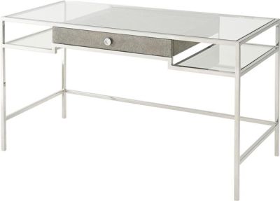 Accent Table THEODORE ALEXANDER Modern Classic Mottled Eggshell Blue Gray