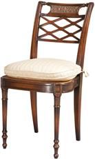 Side Chair THEODORE ALEXANDER Louis XVI French Turned Fluted Legs Bar Top Rail