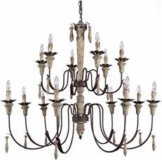 Chandelier Cassandra Terracotta Lighting 2-Tier 14-Light Rustic Iron Aged Wood