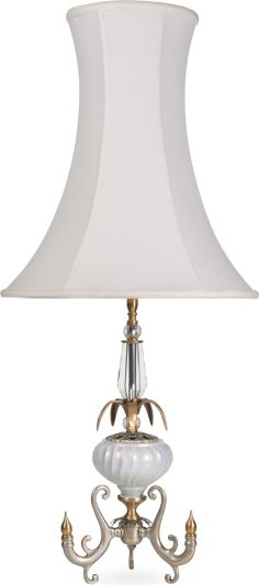 Table Lamp CHANCE 3-Light Off-White Champagne White Clear Pearl Gold Cut
