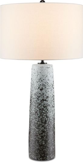 Table Lamp CURREY APPALOOSA Ball Finial 1-Light Light Beige Shade Silver Cord