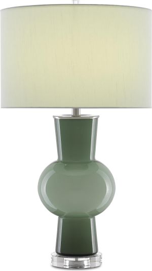 Table Lamp CURREY DUENDE Cylinder Finial Cylindrical 1-Light Light Green Shade