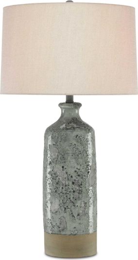 Table Lamp CURREY STARGAZER 1-Light Gray Almond Shade Black Off-White Red