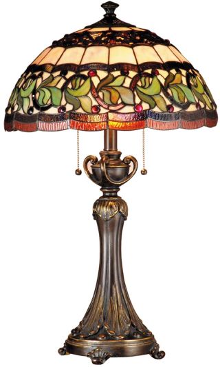 Table Lamp DALE TIFFANY ALDRIDGE 2-Light Antique Bronze Resin Shades Included