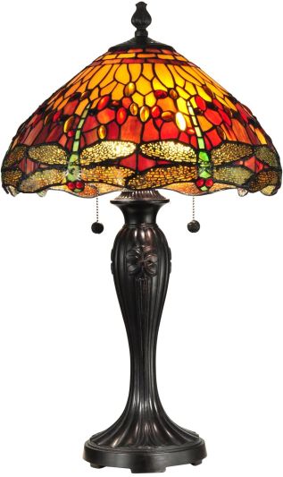 Table Lamp DALE TIFFANY REVES 2-Light Fieldstone Stone Metal Shades Included