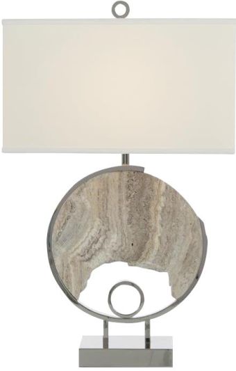 Table Lamp JOHN-RICHARD GALAXY Oval Shade Clear Gray Polished Nickel White