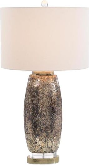 Table Lamp JOHN-RICHARD Oval Round Shade Metallic Silver Gold White Bronze
