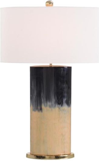 Table Lamp JOHN-RICHARD Oval Shade Metallic Gold White Polished Stainless Steel