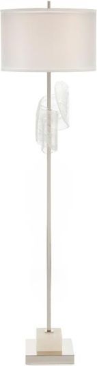 Table Lamp JOHN-RICHARD Round Double Shade Clear White Nickel Glass Organza