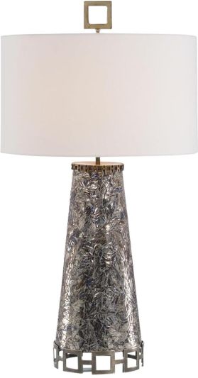 Table Lamp JOHN-RICHARD Round Shade Gold Antique Bronze Blue Off-White White
