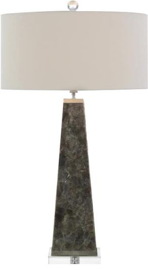Table Lamp JOHN-RICHARD Round Shade White Gray Clear Mica Acrylic Man-Made