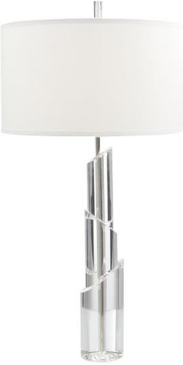 Table Lamp JOHN-RICHARD Round Shade Polished Nickel White Silver Black Brass