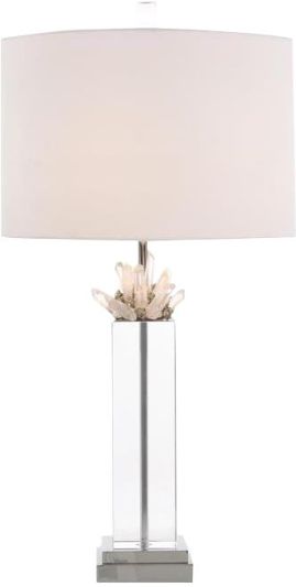 Table Lamp JOHN-RICHARD Round Shade Polished White Stainless Steel Man-Made