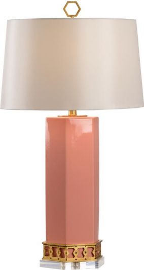 Table Lamp MIRIAM Transitional Honeycomb 1-Light Off-White Shade Coral Antique