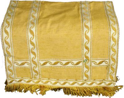 Table Linen Vintage French 1970 Gold Fringed Decorative