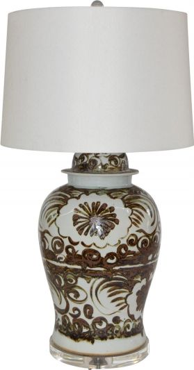 Temple Jar Vase Silla Flower Floral Brown Porcelain Ceramic Handmade