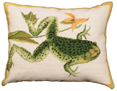 Throw Pillow Needlepoint History Carolina Florida Bahama Islands (1731 1747)