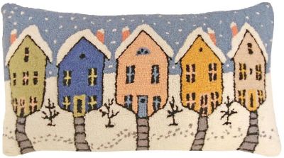 Throw Pillow Old Town 16x28 28x16 Wool Polyester Insert Poly Hooked