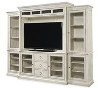 Home Entertainment Wall System Center UNIVERSAL SUMMER HILL Cotton White Metal