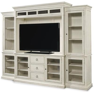 Home Entertainment Wall System Center UNIVERSAL SUMMER HILL Cotton White Metal