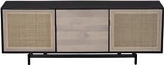 Media Cabinet Entertainment Center LOUISIANA Natural Cotton Mild Steel