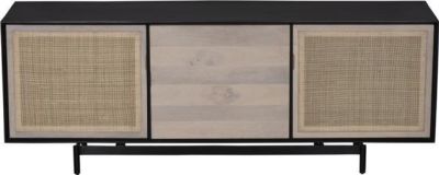 Media Cabinet Entertainment Center LOUISIANA Natural Cotton Mild Steel