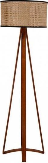Floor Lamp NOVA Mid-Century Modern Natural Mild Tone Recycled Wood Hand-Woven