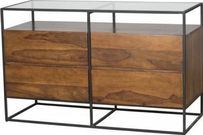 Dresser BEDFORD Light Brown Powder-Coated Mild Steel Plantation-Grown Hardwood