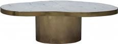 Coffee Table Cocktail Kidney Brass Mild Steel Electroplated Banswara Marble