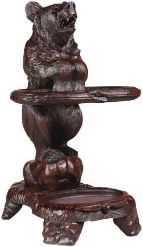 Umbrella Holder Stand MOUNTAIN Rustic Bear Chocolate Brown Resin Hand-Cast