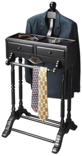 Valet Antique Brass Distressed Black Licorice Cherry Rubberwood Poplar