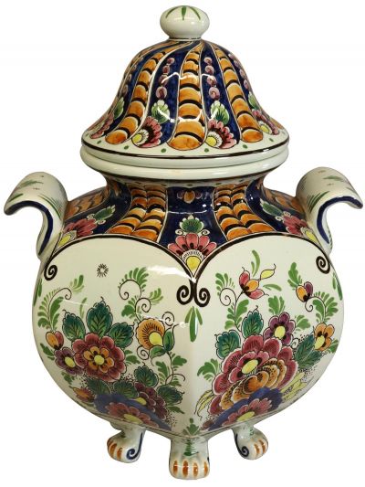 Vintage Vase Delft Velsen Polychrome Multi-Color Ceramic Hand-Painted Pa
