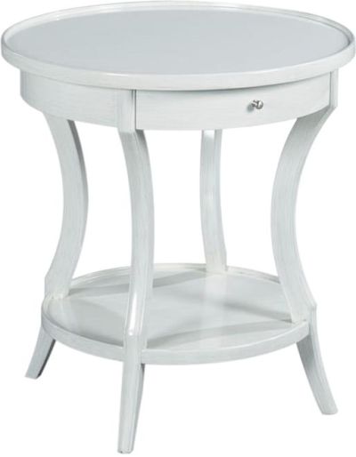Side Table WOODBRIDGE STACEY Circular Apron Rails Curvaceous Legs Round Molded