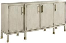 Storage Cabinet WOODBRIDGE Rectangular Top Squared Posts Post Square Brass